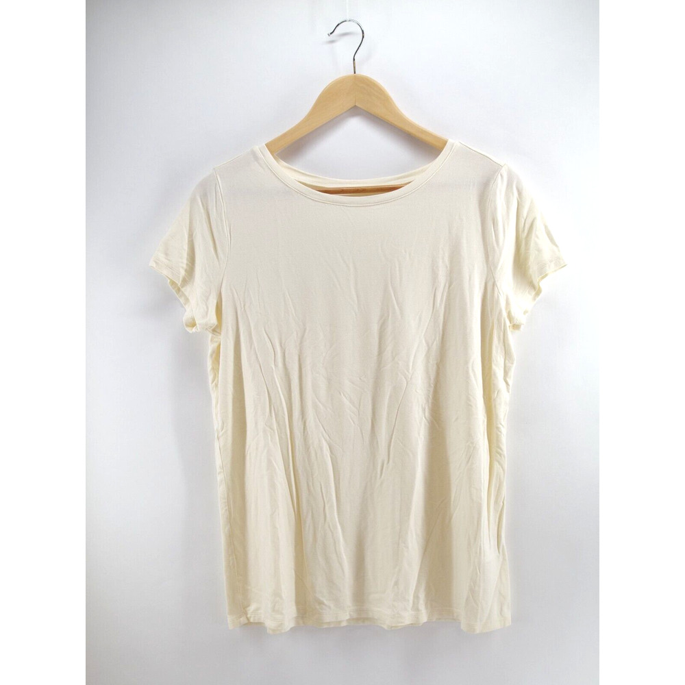 G‎ by Giuliana Ecovero Viscose Women Beige Short Sleeve T-Shirt M